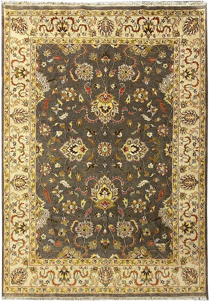 8 x 10 Handmade Agra Rug in Mint Natural Wool: 8 x 10 Handmade Agra Rug in Mint Natural Wool Free continental US Shipping Introducing the exquisite 8' x 10' Mint Quality Handmade Agra Rug, meticulously crafted from natural wool to enhance the eleg
