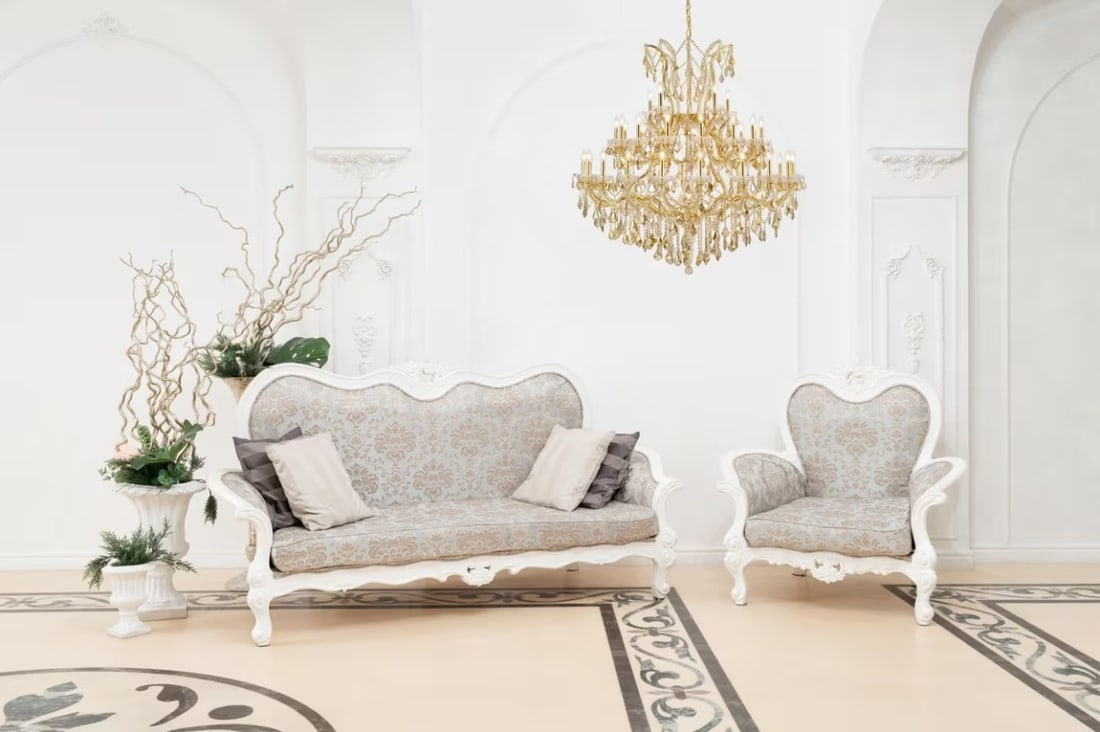 Maria Theresa 41-Light Gold and Teak Crystal Foyer Chandelier 52 Inch: Maria Theresa 41-Light Gold and Teak Crystal Foyer Chandelier 52 Inch This 41-light chandelier features a gold-plated frame adorned with golden teak K9-cut crystals in the classic Maria Theresa style.