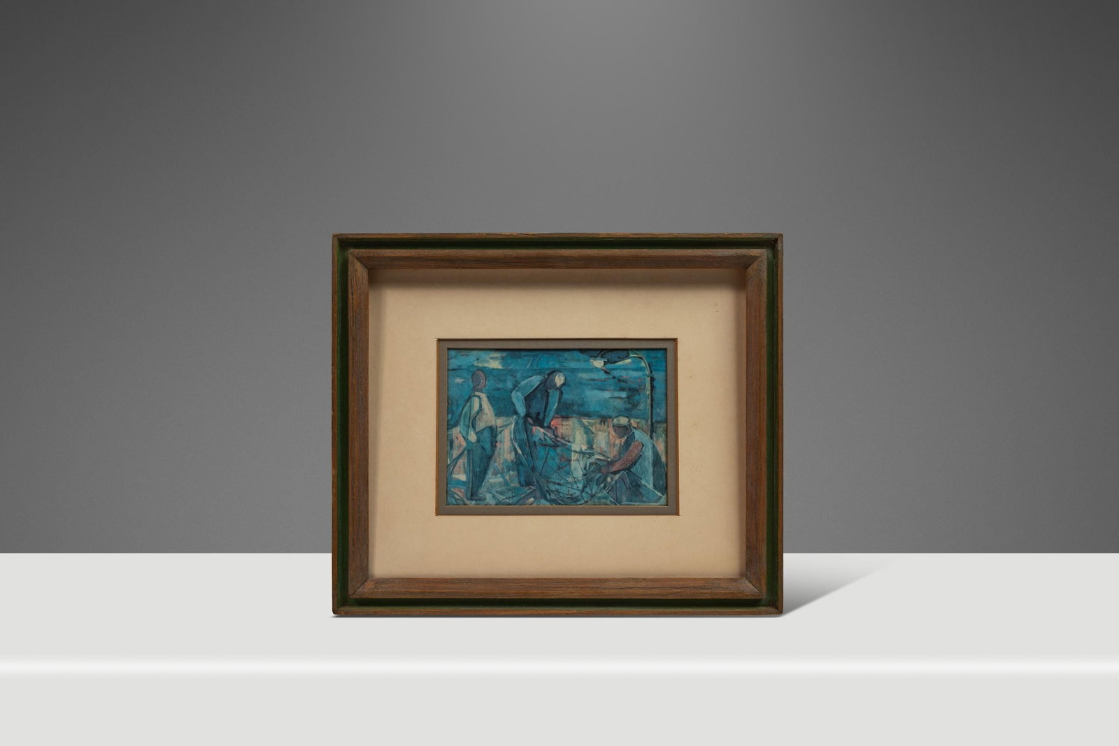 Mid-Century Modern 'Fisherman' Print by Margot Lange Ascheim 1960s West Germany (1 of 10)