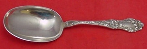 Sterling Silver Berry Spoon Lily Pattern by Frank Whiting 8.75 Inch: Sterling Silver Berry Spoon Lily Pattern by Frank Whiting 8.75 Inch This serving spoon is crafted in the Lily pattern by Frank Whiting and made of sterling silver. Measuring 8 3/4 inches, it is a berr