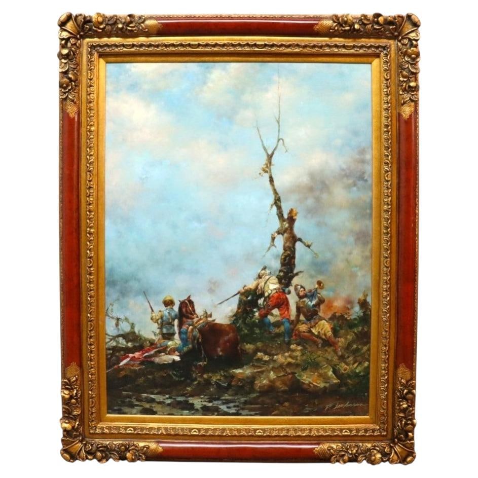 61 x 48.25 Oil on Canvas Painting After Cesare-Auguste Detti (1 of 14)