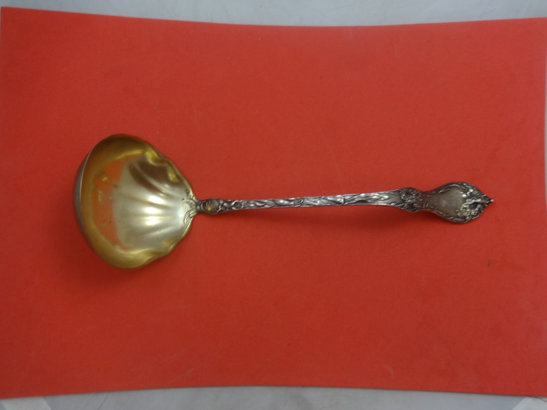 Reed & Barton Les Cinq Fleurs Sterling Silver Soup Ladle 12.5 Goldwashed (1 of 1)