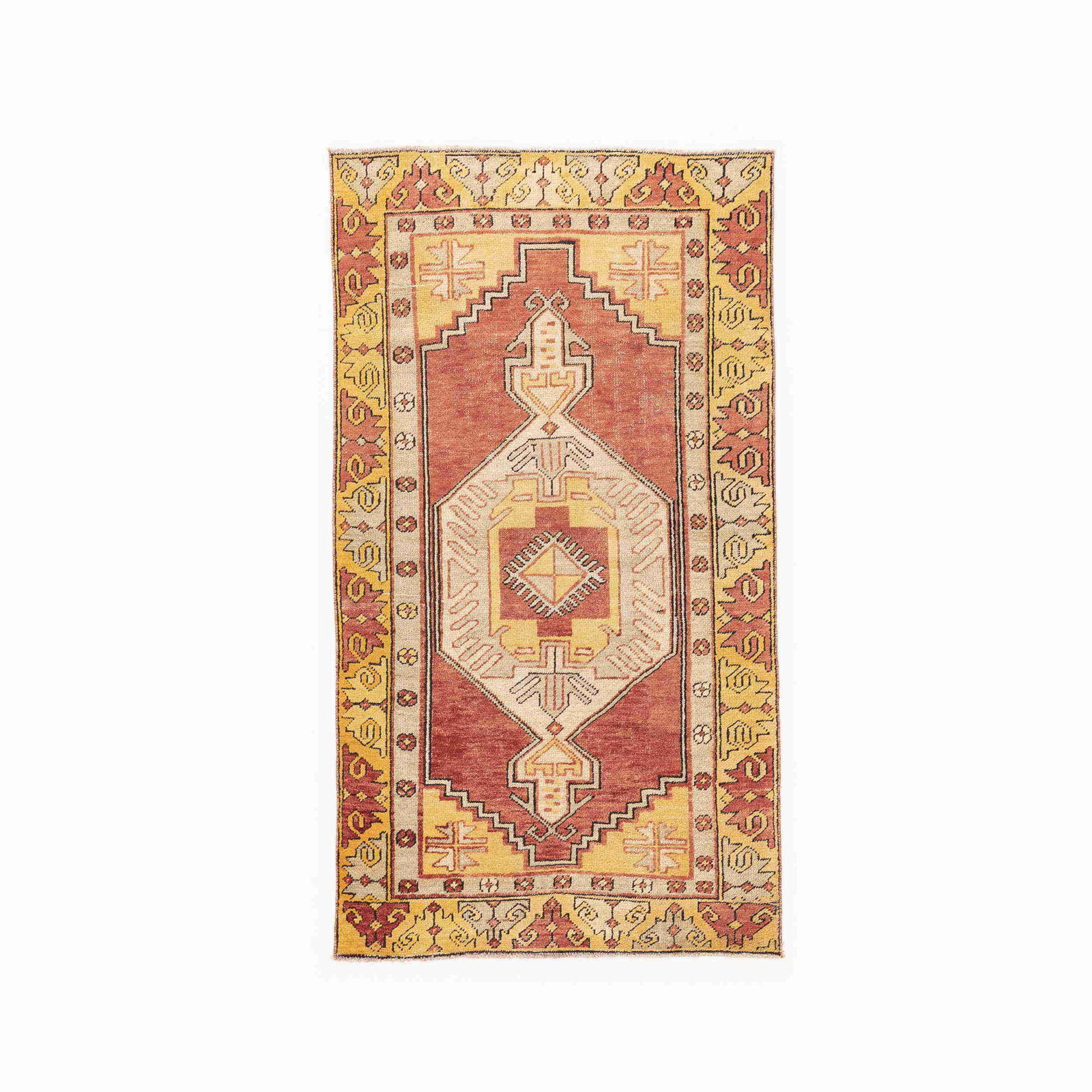 Authentic Handmade Anadol Wool Carpet 34.3 x 63 Inches: Authentic Handmade Anadol Wool Carpet 34.3 x 63 Inches Discover the exquisite craftsmanship of this Authentic Handmade Anadol Carpet, skillfully woven from high-quality wool on wool. Originating from 