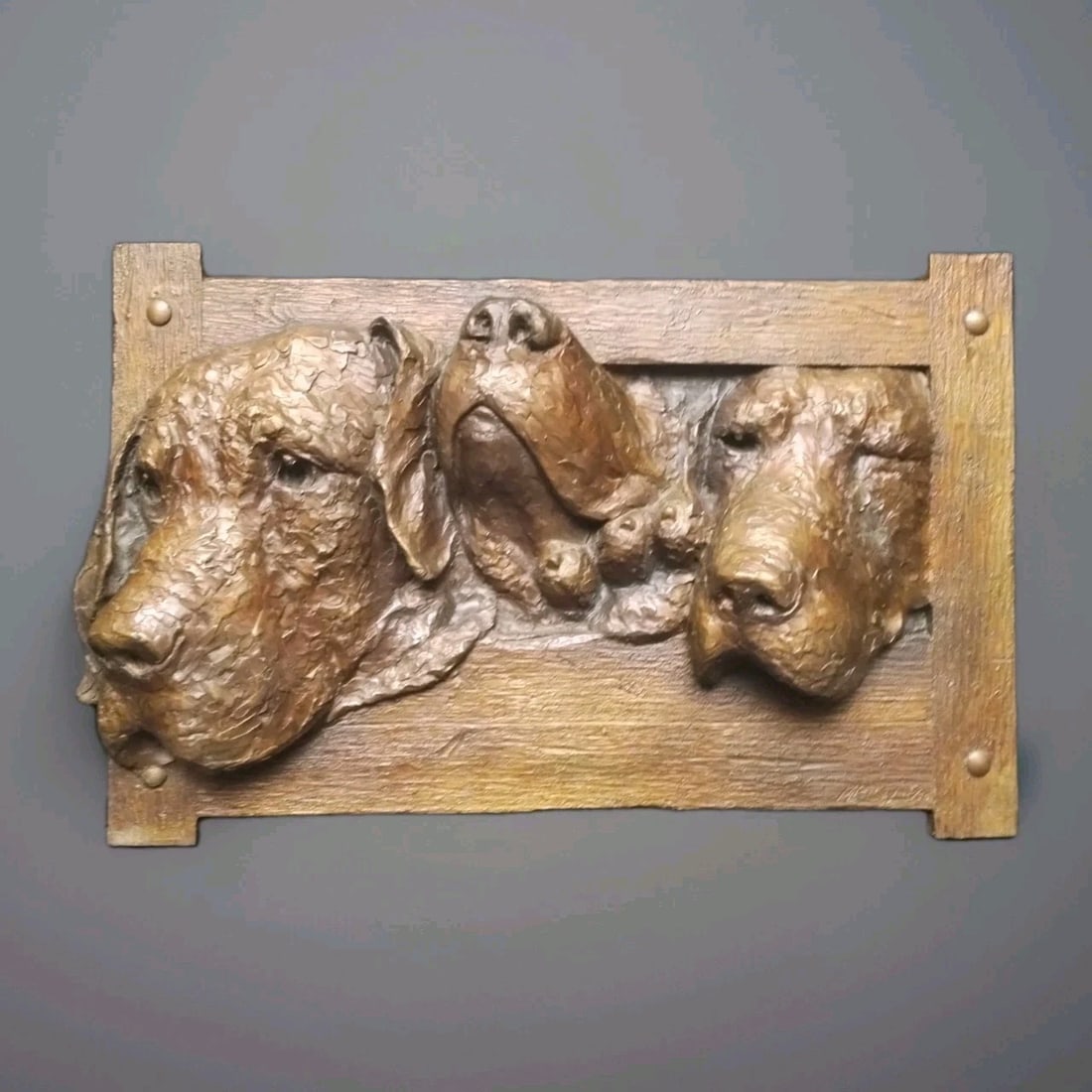 Maureen S Riley bronze plaque sculpture hunting hounds 15 of 20 (1 of 18)