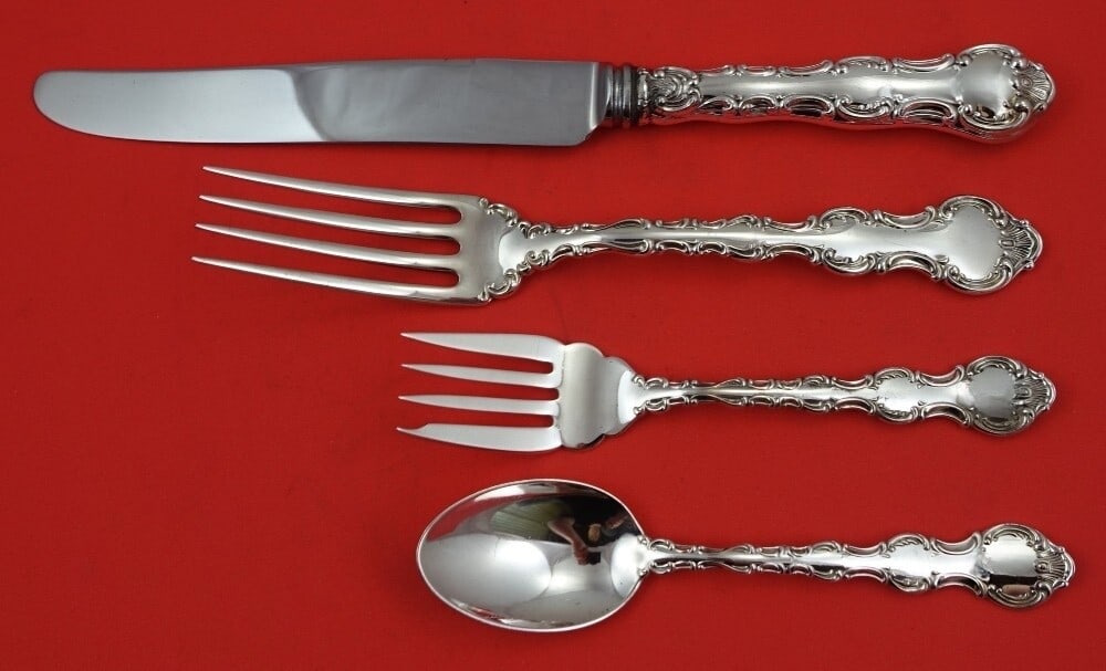 4-Piece Sterling Silver Place Setting Birks Pompadour Flatware (1 of 2)