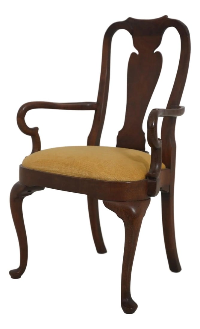 Queen Anne Style Mahogany Accent Chair 18th Century Design (1 of 10)
