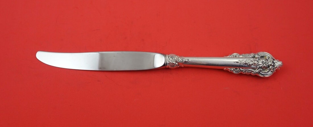 Wallace Grande Baroque Sterling Silver Dinner Knife 10 1/4 Inch: Wallace Grande Baroque Sterling Silver Dinner Knife 10 1/4 Inch Introducing the Grande Baroque dinner knife by Wallace, a stunning piece of silverware that showcases exquisite Baroque design. Crafted 