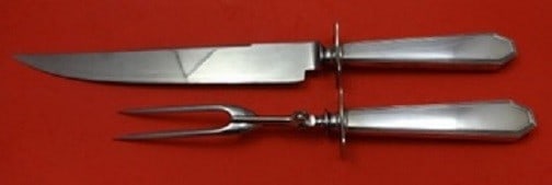 2pc Sterling Silver Carving Set Dominick & Haff Queen Anne Plain (1 of 1)