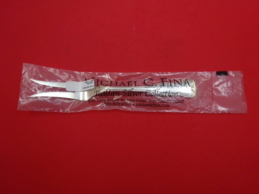 Danese by Fina-Italy Sterling Silver 2-Tine Meat Fork 8 1/8" New: Danese by Fina-Italy Sterling Silver 2-Tine Meat Fork 8 1/8" New Elevate your dining experience with this exquisite Danese by Fina-Italy Sterling Silver Meat Fork. Featuring a sleek 2-tine design, thi