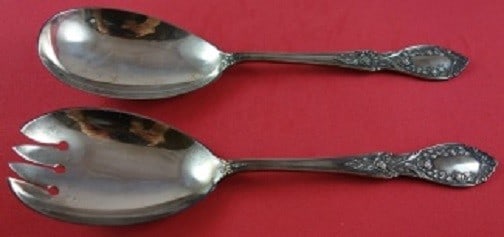 Manchester American Beauty Sterling Silver Salad Serving Set 2pc 8.5" (1 of 1)