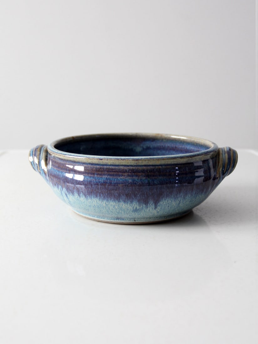 John Margerum Vintage Studio Pottery Bowl with Blue Glaze (1 of 14)