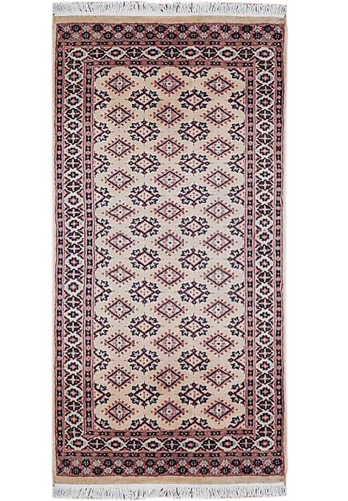 3.1 x 4.11 Brown Hand-knotted Jaldar Bokhara Area Rug Pakistan (1 of 7)