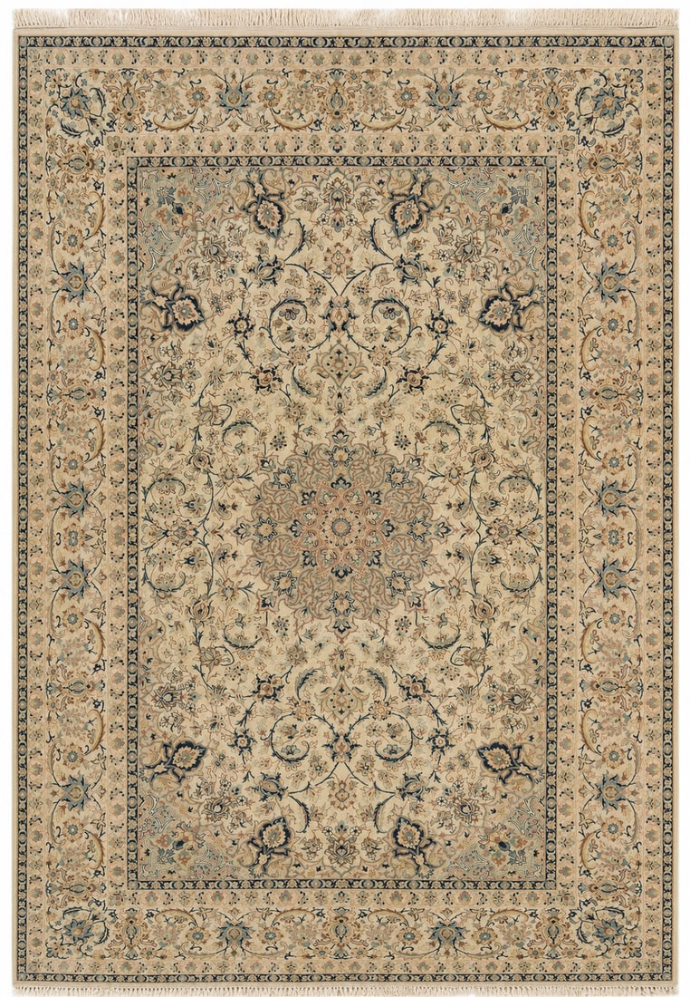 Authentic Persian Isfahan Wool and Silk 500 KPSI Estate Rug 5.3 x 7.8 (1 of 14)