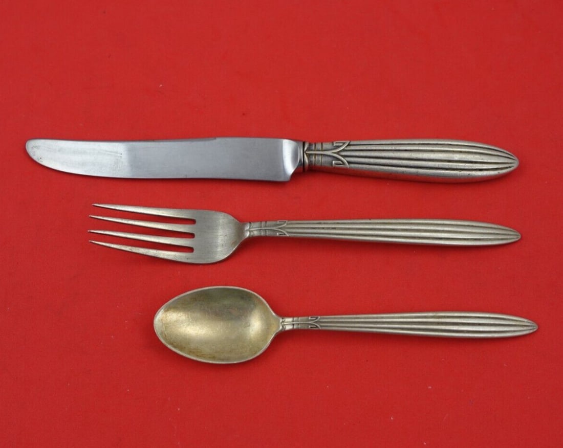 Reed and Barton Jubilee Sterling Silver 3pc Junior Set Knife Fork Spoon (1 of 3)