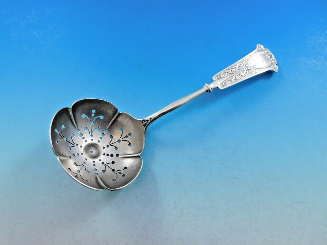 Wendt Sterling Silver Arabesque Sugar Sifter Monogrammed Satin Bowl 6 7/8": Wendt Sterling Silver Arabesque Sugar Sifter Monogrammed Satin Bowl 6 7/8" Enhance your serving experience with this exquisite sugar sifter from the Arabesque pattern by Wendt. Crafted from high-quali