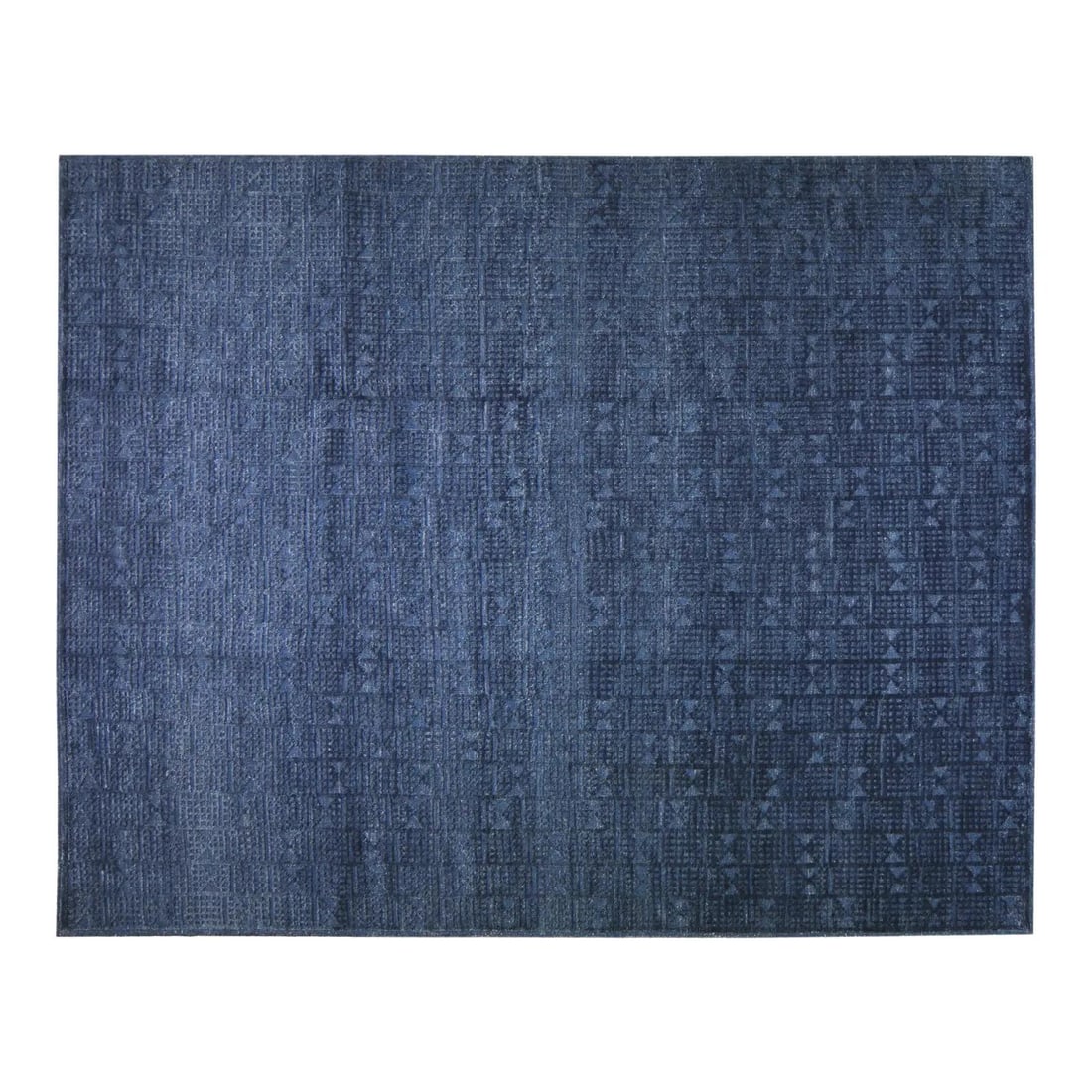 9'1 x 12' Wool Hand-Knotted Rug in Moroccan Aleph Design: 9'1 x 12' Wool Hand-Knotted Rug in Moroccan Aleph Design This Moroccan Aleph hand-knotted wool rug is crafted using traditional rug-making techniques. Combining timeless craftsmanship with modern desi