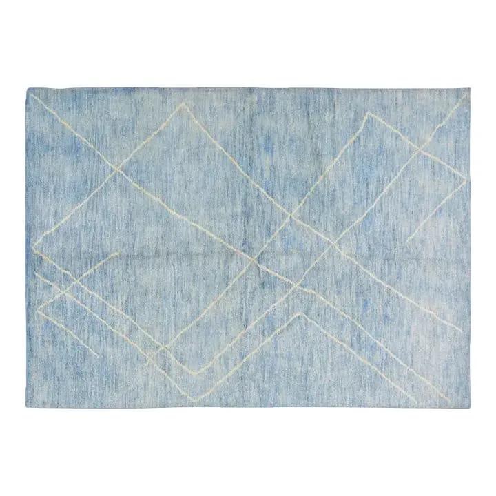 Geometric Pattern Wool Beni Ourain Rug 5'8 x 8 Moroccan Hand Knotted (1 of 6)
