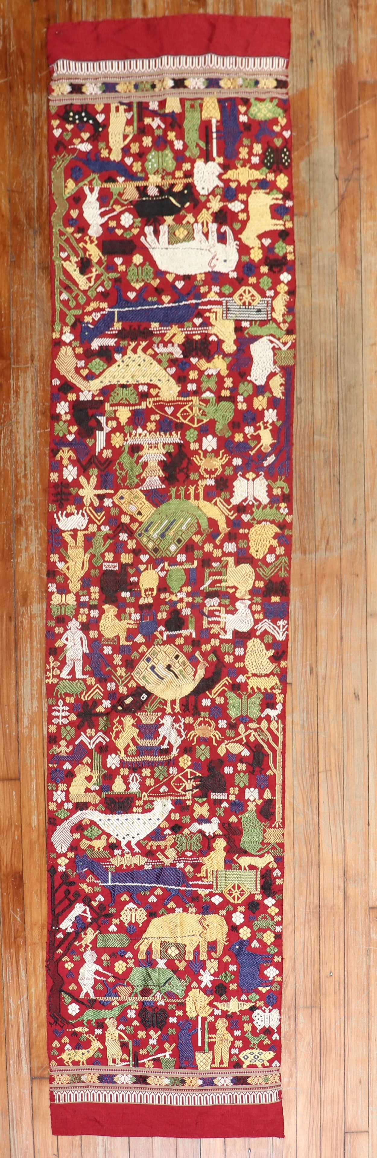 1' 10" x 7' 10" Egyptian Pictorial Embroidered Textile Runner (1 of 7)