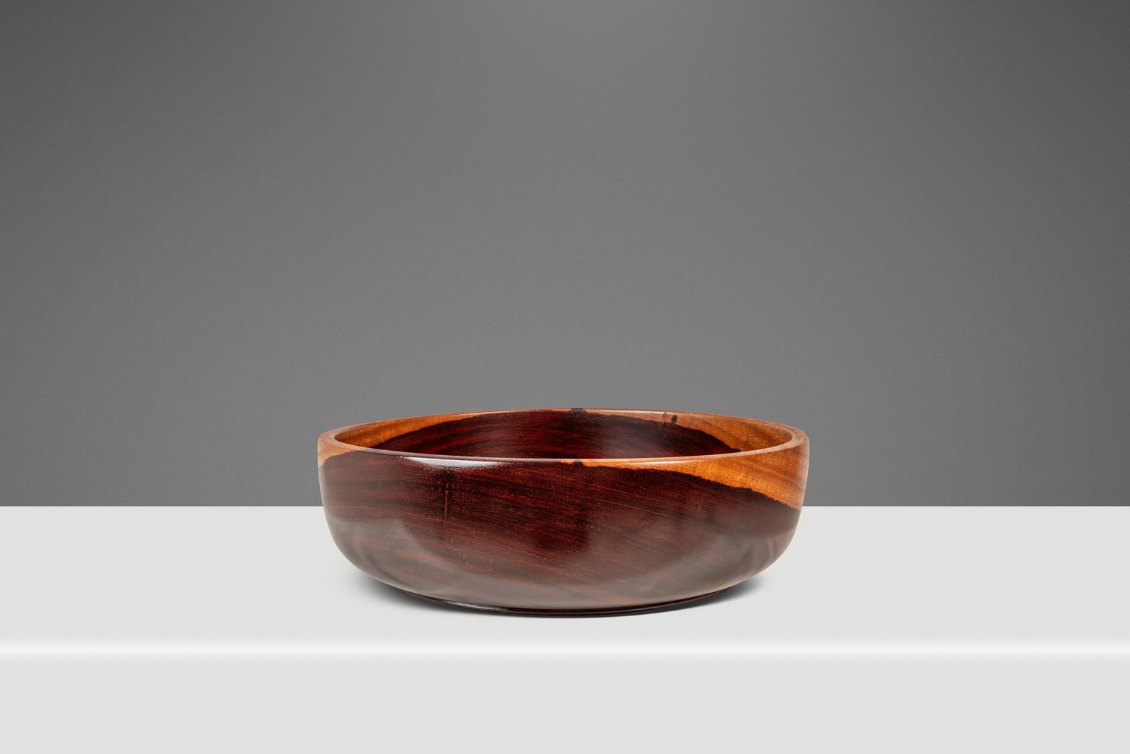 Solid Mahogany Handcrafted Organic Modern Serving Bowl Circa 1970s: Solid Mahogany Handcrafted Organic Modern Serving Bowl Circa 1970s This mid-century serving bowl is a hand-crafted piece made from solid mahogany, dating to the 1970s. Showcasing organic modern design