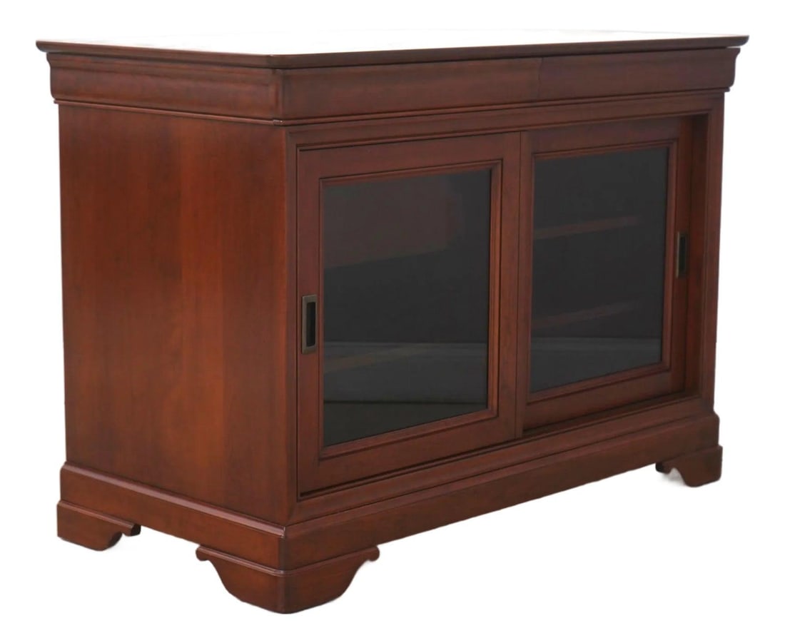 Stickley cherry media cabinet with sliding glass doors 47w x 23d x 33h (1 of 10)