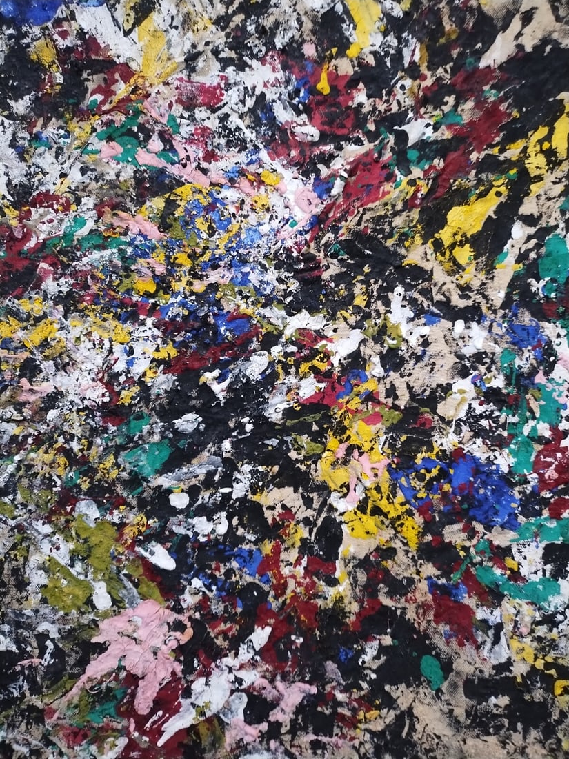 Abstract Oil Painting on Canvas Signed L Heltebrake 15x21 (1 of 18)