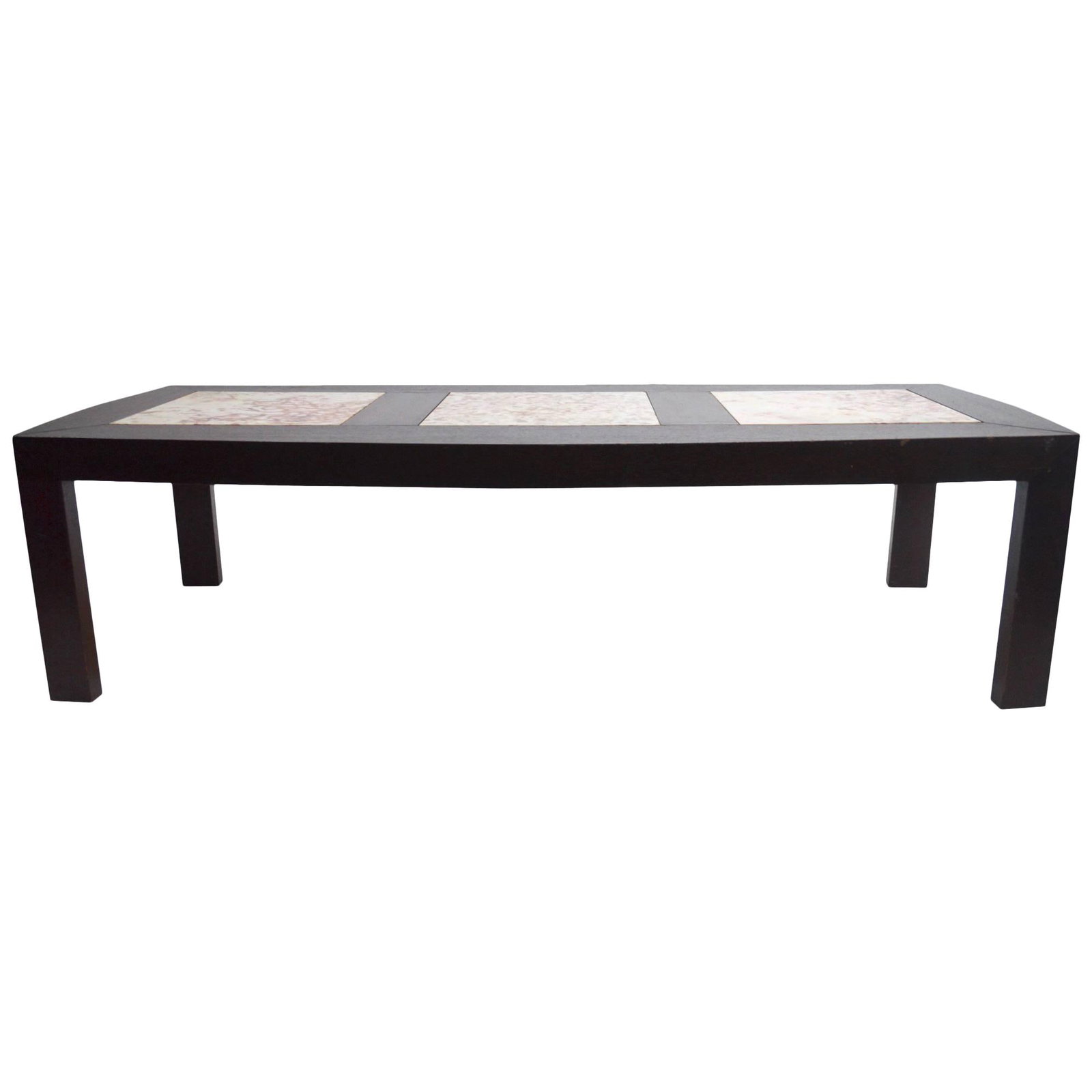 Mid-Century Mahogany Coffee Table with Marble Inserts (1 of 8)