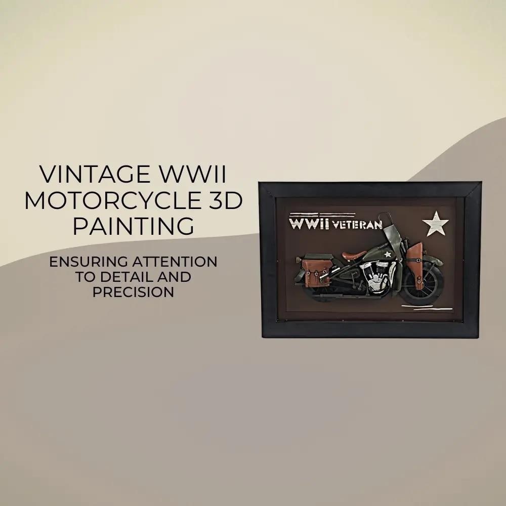 Handmade Metal WWII Motorcycle 3D Art Collectible (1 of 7)