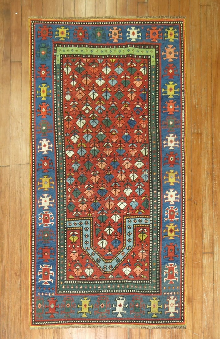 Late 19th Century Caucasian Small Prayer Rug 2' 9" x 4' 11" (1 of 6)