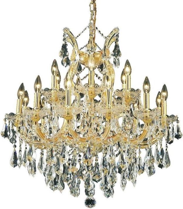 Elegant Lighting Maria Theresa Gold Finish Rococo Crystal Chandelier: Elegant Lighting Maria Theresa Gold Finish Rococo Crystal Chandelier Illuminate your space with this stunning Classic Crystal Chandelier, designed in an elegant Rococo style. This bowl chandelier feat