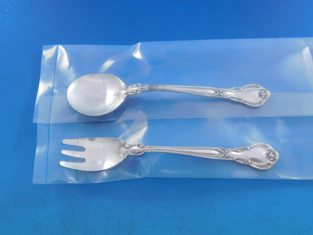 Gorham Chantilly Sterling Silver Baby Set 2pc Fork Spoon 4 3/4" (1 of 4)