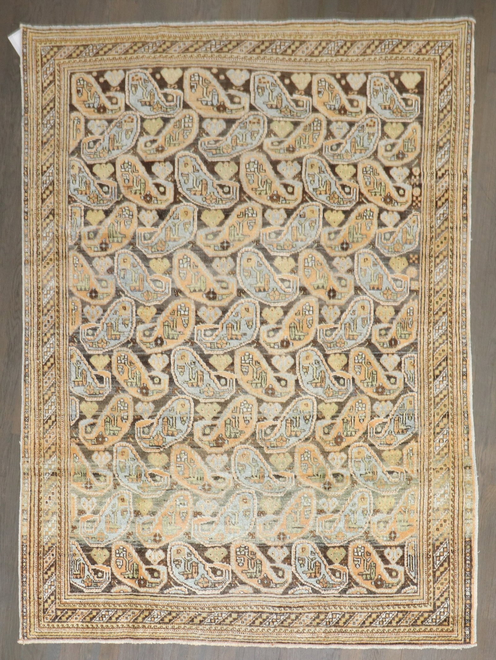 1930s Persian Afshar Accent Rug 4' 3" x 5' 11" Allover Boteh: 1930s Persian Afshar Accent Rug 4' 3" x 5' 11" Allover Boteh Antique Persian Afshar rug from the 1930s featuring an all-over boteh pattern. This pre-owned accent rug offers a classic traditional desig