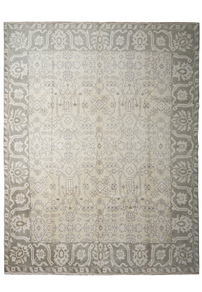 Handmade Contemporary Wool Area Rug 9 x 12 Modern Beige Sage Green (1 of 13)