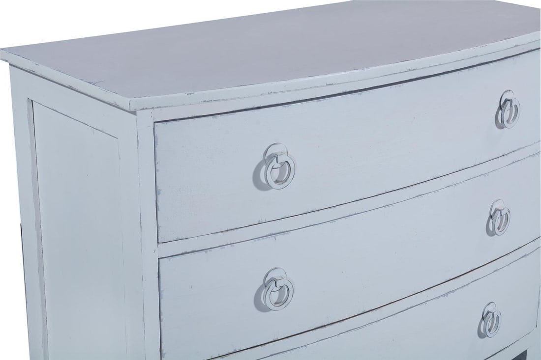 White Athens Bowfront Chest of Drawers: White Athens Bowfront Chest of Drawers This Classic Athens Bow Front Chest of Drawers is a beautifully crafted piece designed in an English traditional style. It features a charming bowfront shape and