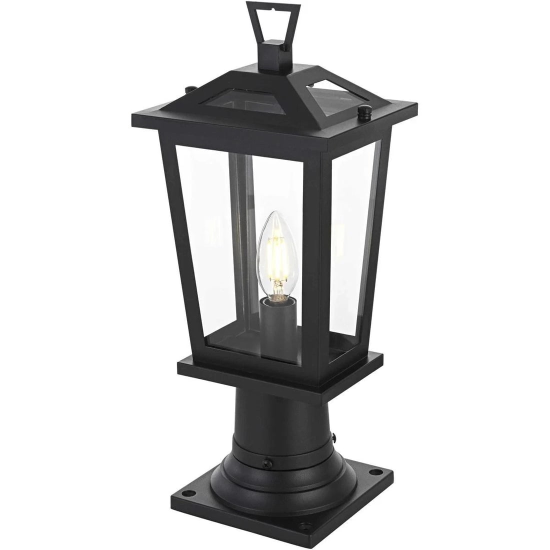 Berks outdoor wall lantern black iron clear glass 16.5 in: Berks outdoor wall lantern black iron clear glass 16.5 in This 1-light outdoor wall fixture features a black finish with clear glass and a traditional style. It is hardwired, wall mounted, and designe