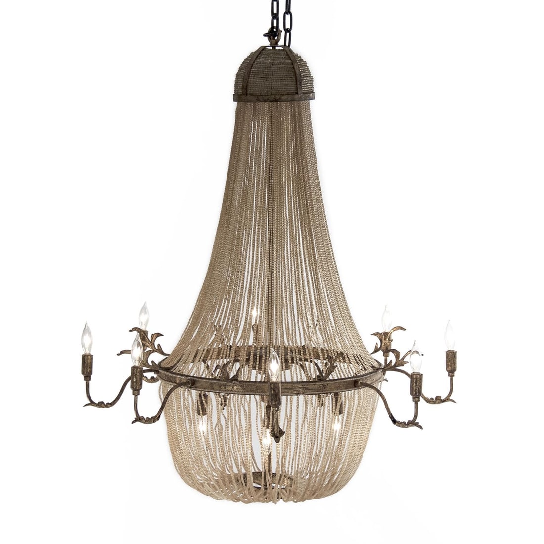 Zentique Afra crystal bowl chandelier with brass finish 42H (1 of 3)