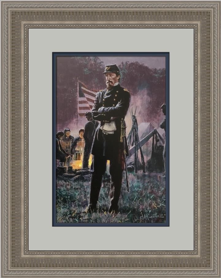 Framed Signed Limited Edition Print The New General With COA by Mort Kunstler: Framed Signed Limited Edition Print The New General With COA by Mort Kunstler This is a hand-signed, limited edition offset lithograph print by Mort Kunstler titled "The New General," featuring the su