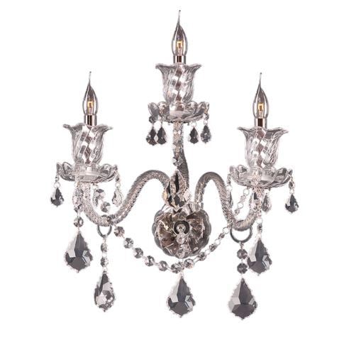Artistry Elizabeth Chrome Crystal Wall Sconce 3-Light 22 x 14 (1 of 2)