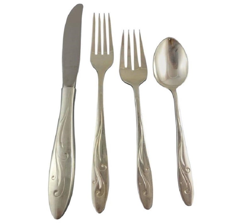 Towle Awakening Sterling Silver Flatware Set 24 Pieces for 6 with Storage Caddy: Towle Awakening Sterling Silver Flatware Set 24 Pieces for 6 with Storage Caddy Introducing the exquisite Awakening Sterling Silver Flatware Set, designed by Towle, perfect for elevating your dining e