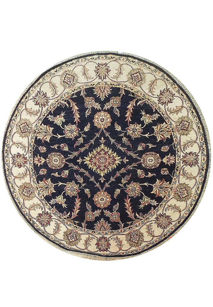 6'2 x 6'2 Black Vegetable Dyed Chobi Round Area Rug: 6'2 x 6'2 Black Vegetable Dyed Chobi Round Area Rug Free continental US Shipping Elevate your home decor with this exquisite 6' 2" x 6' 2" Black Vegetable Dyed Chobi Round Rug. Handcrafted by skilled 