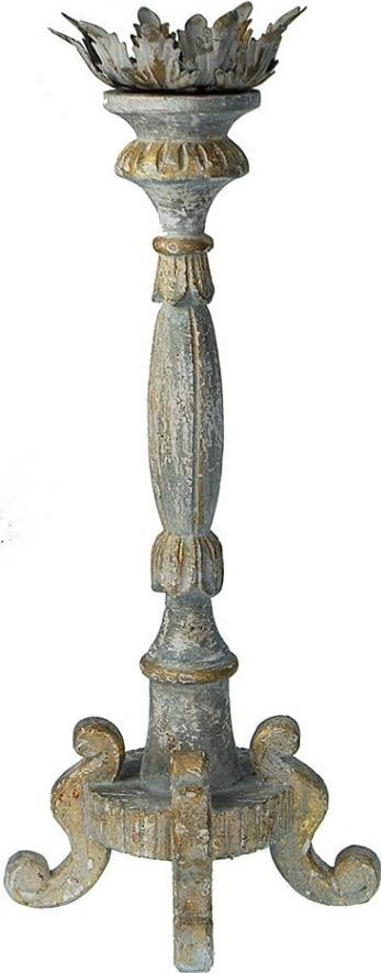 Provence Home Distressed Blue Wood Candle Holder 23.5 Inches (1 of 1)