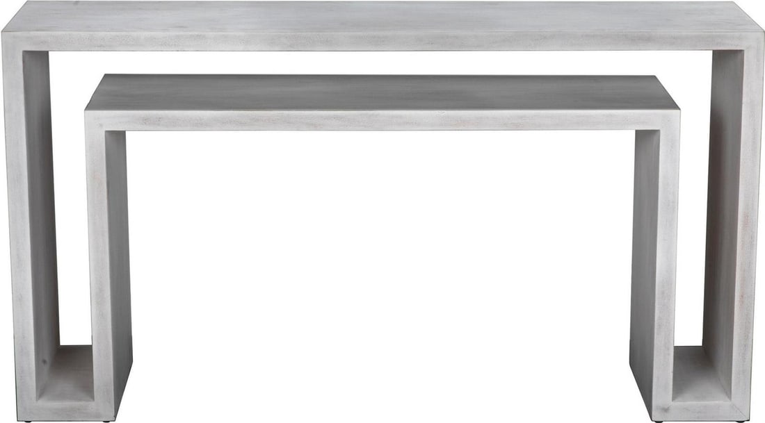 Noir Country Farmhouse Console Table Mahogany Veneer White Wash Finish (1 of 6)