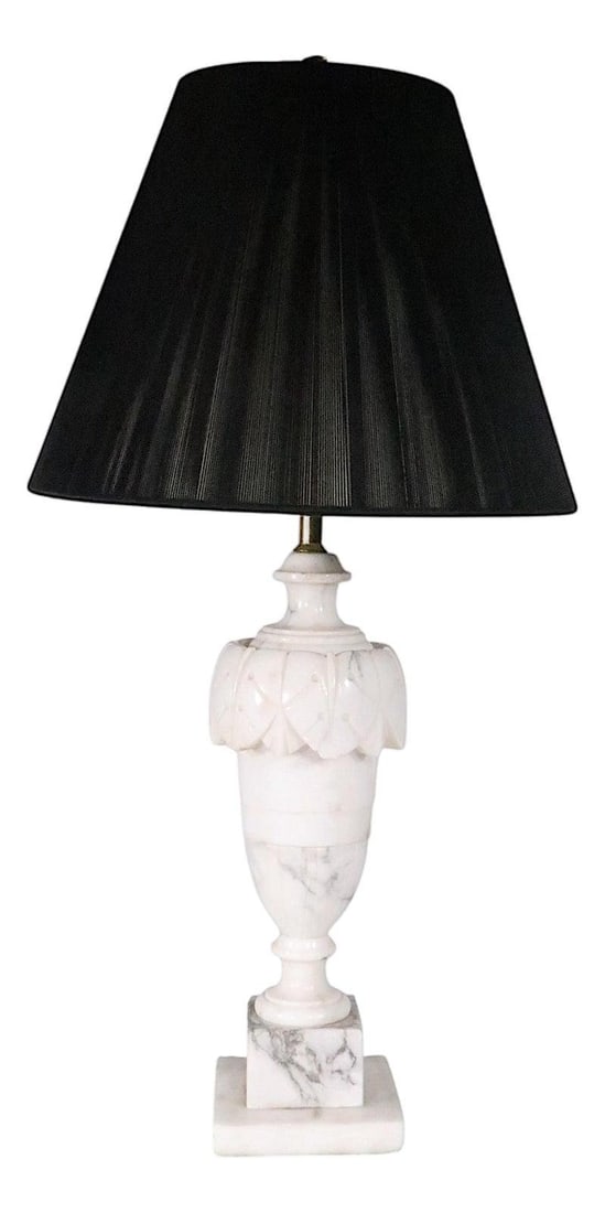 Italian Carved Alabaster Urn Form Table Lamp 28.75 H (1 of 10)