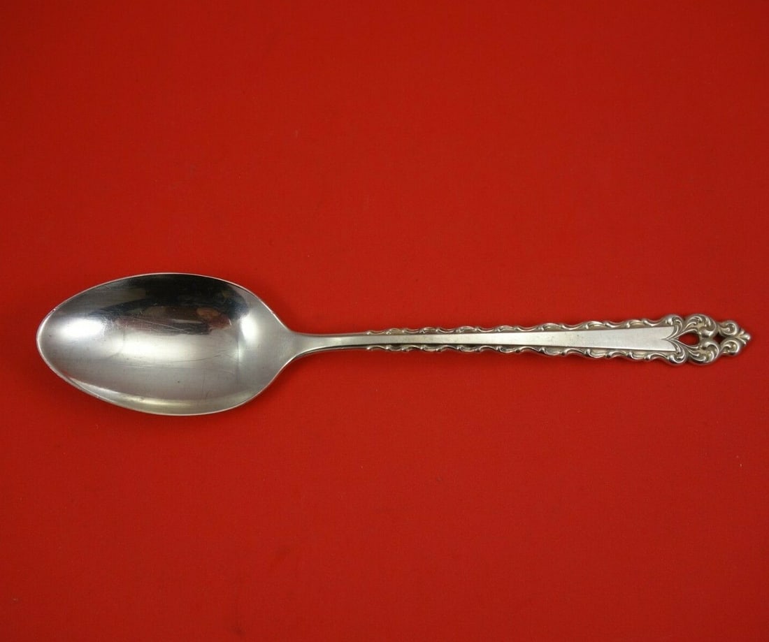 International Sterling Silver Serving Spoon La Strada 8 3/4 Inch: International Sterling Silver Serving Spoon La Strada 8 3/4 Inch This exquisite serving spoon, part of the La Strada pattern by International, is crafted from high-quality sterling silver. Measuring 8