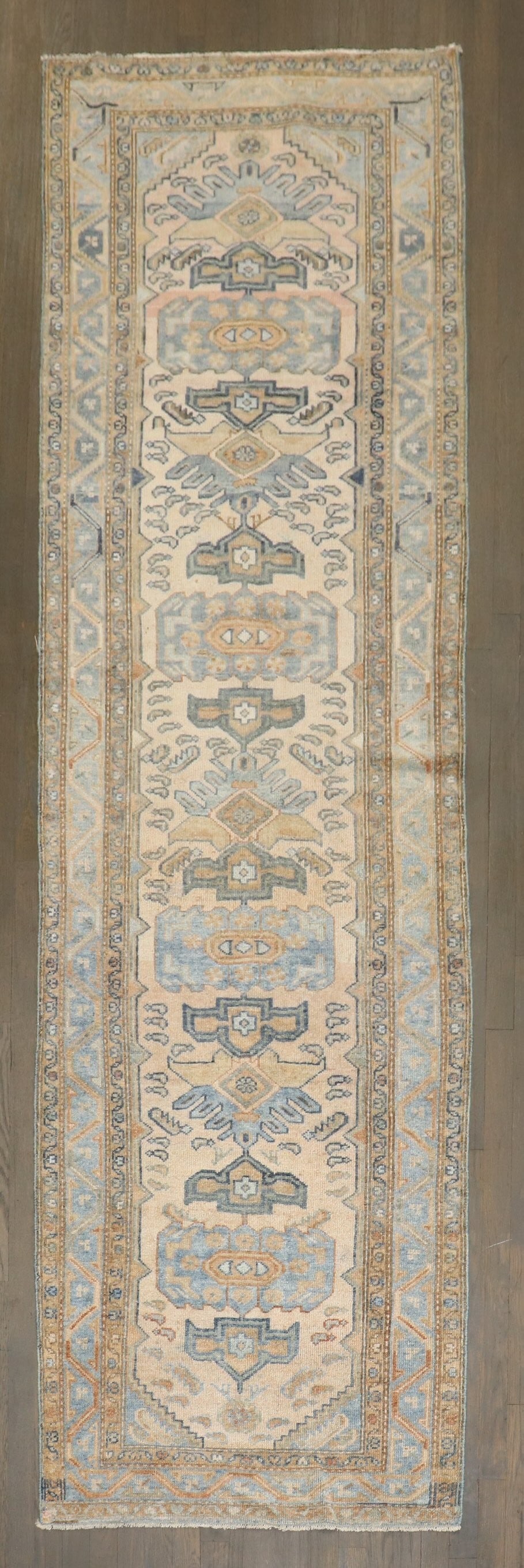 2' 11" x 9' 10" Neutral Persian Malayer Rug Runner: 2' 11" x 9' 10" Neutral Persian Malayer Rug Runner Early 20th century Persian Malayer runner in a neutral color palette. This pre-owned rug features the classic long, narrow runner format and is ident