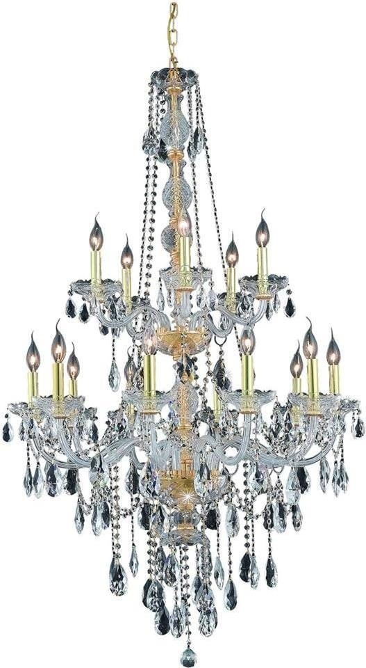 Elegant Lighting Verona 15-Light Baroque Crystal Bowl Chandelier: Elegant Lighting Verona 15-Light Baroque Crystal Bowl Chandelier This majestic gold chandelier from the Verona collection features a stunning Baroque style design. Crafted with royal-cut crystals, it 