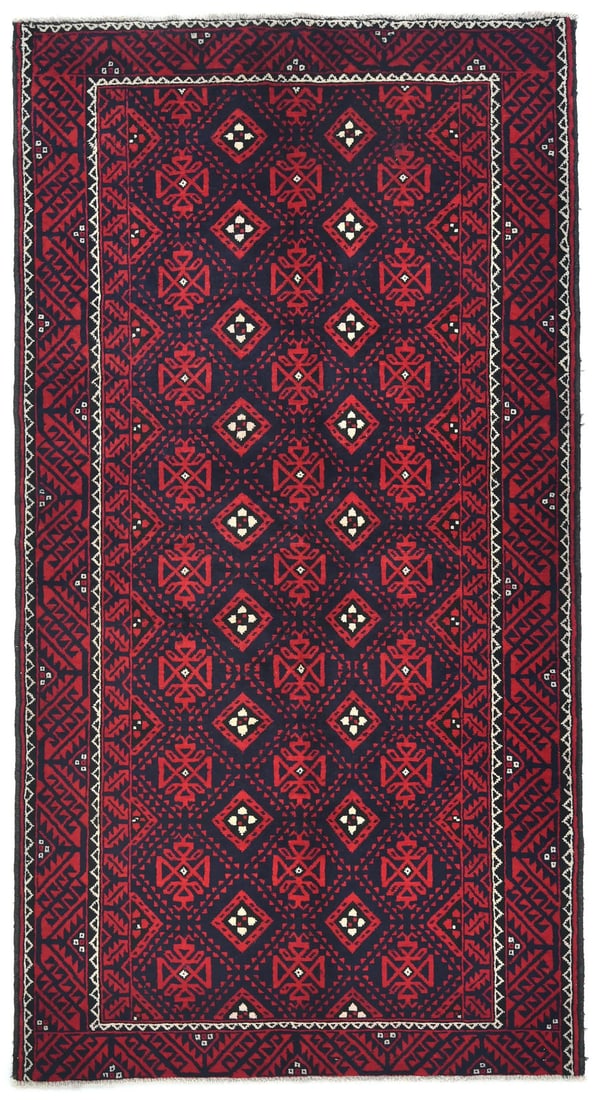 Hand-Knotted Wool Tribal Runner 5'1 x 9'6 Vintage Geometric Rug: Hand-Knotted Wool Tribal Runner 5'1 x 9'6 Vintage Geometric Rug This vintage handmade runner features a stunning tribal design and measures approximately 5'1" x 9'6". Crafted from high-quality wool, t