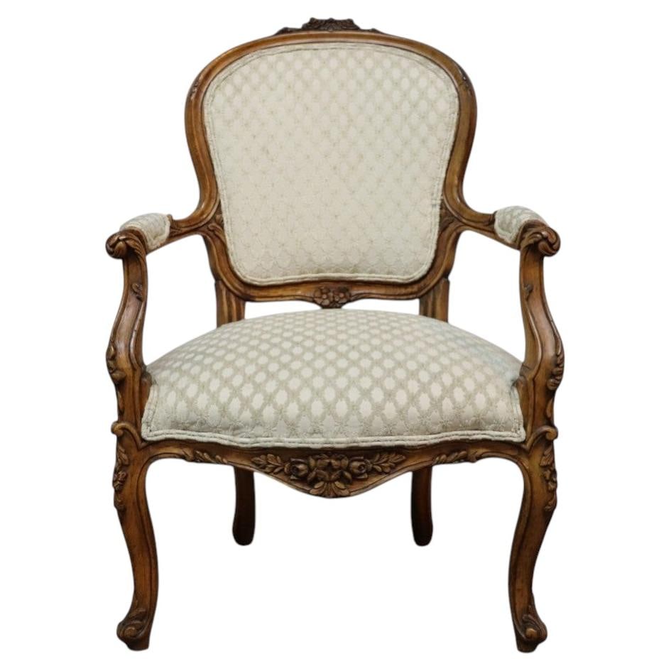 Walnut Fauteuil Chair Fairfield Furniture French Rococo Style c1950 (1 of 18)