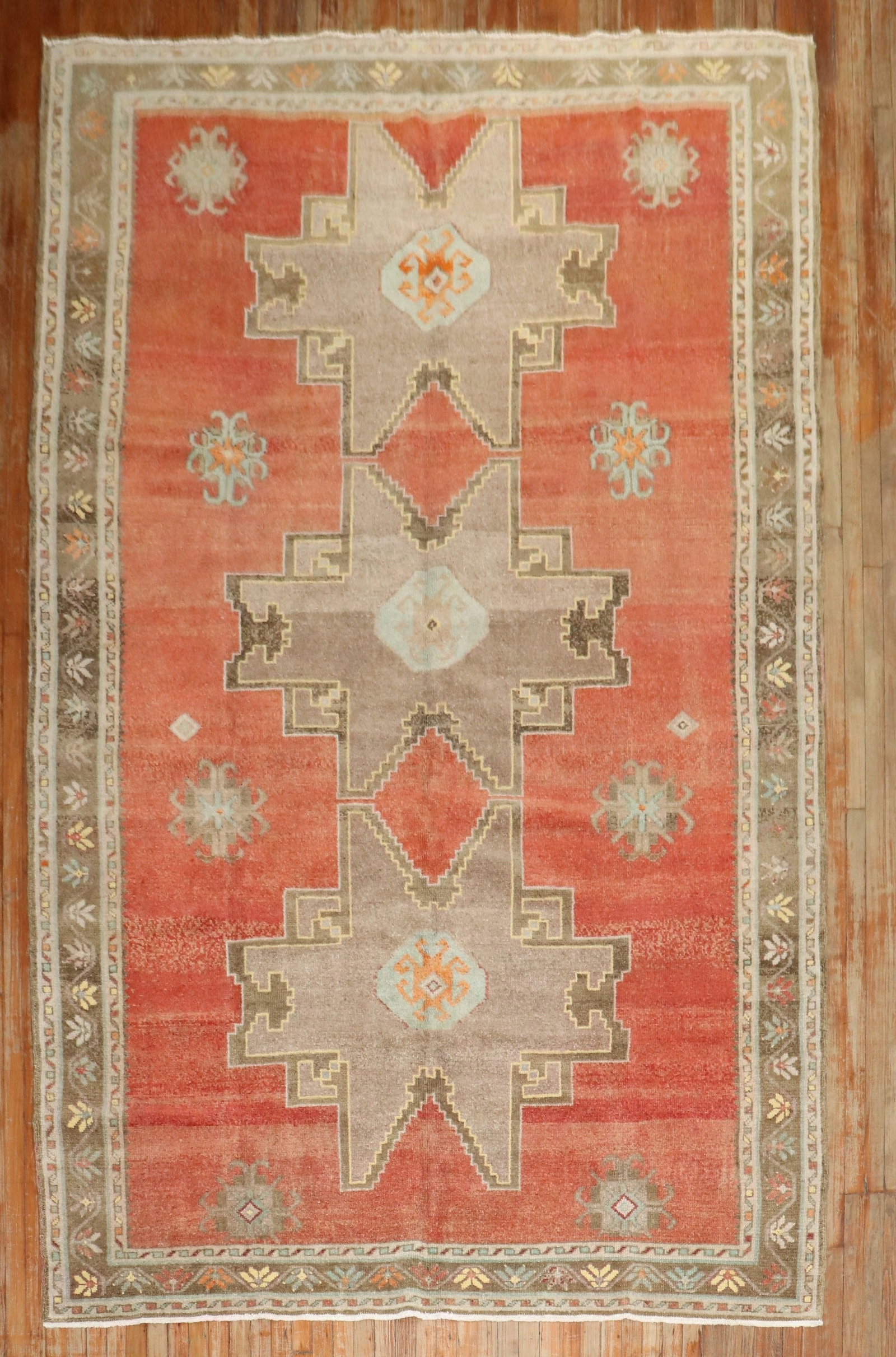 7' 5" x 11' 7" Turkish Kars Room Rug Tribal Design: 7' 5" x 11' 7" Turkish Kars Room Rug Tribal Design Vintage tribal Turkish Kars room rug from the mid 20th century. This pre-owned piece features the traditional Kars type and retains its original vint