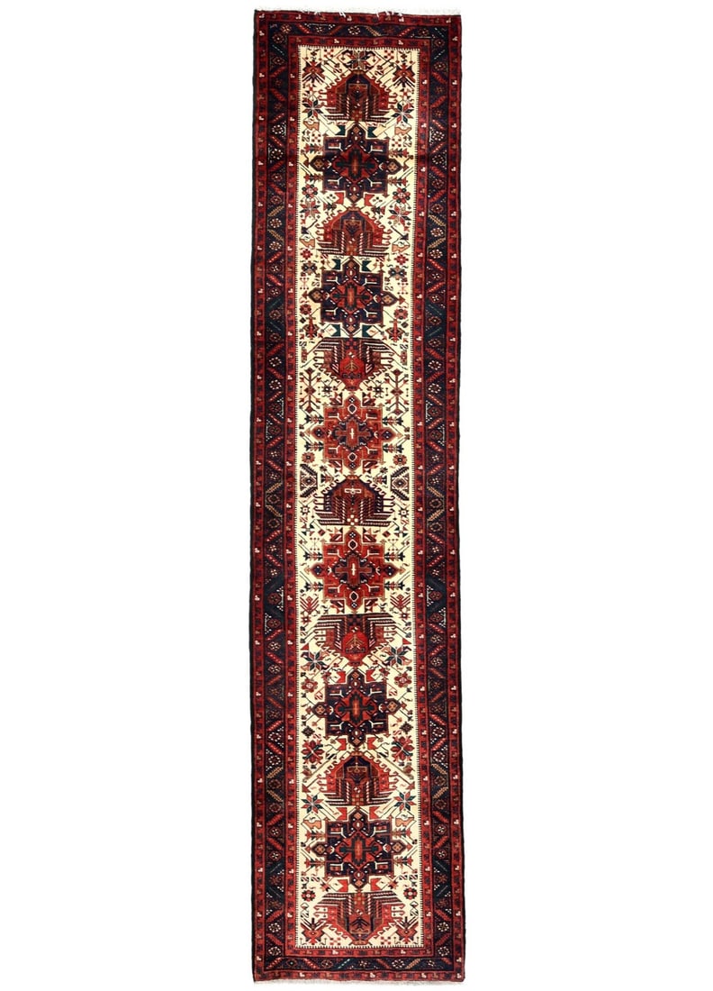 3'2 x 15'0 Wool Tribal Geometric Runner Rug Vintage Hand Knotted (1 of 12)