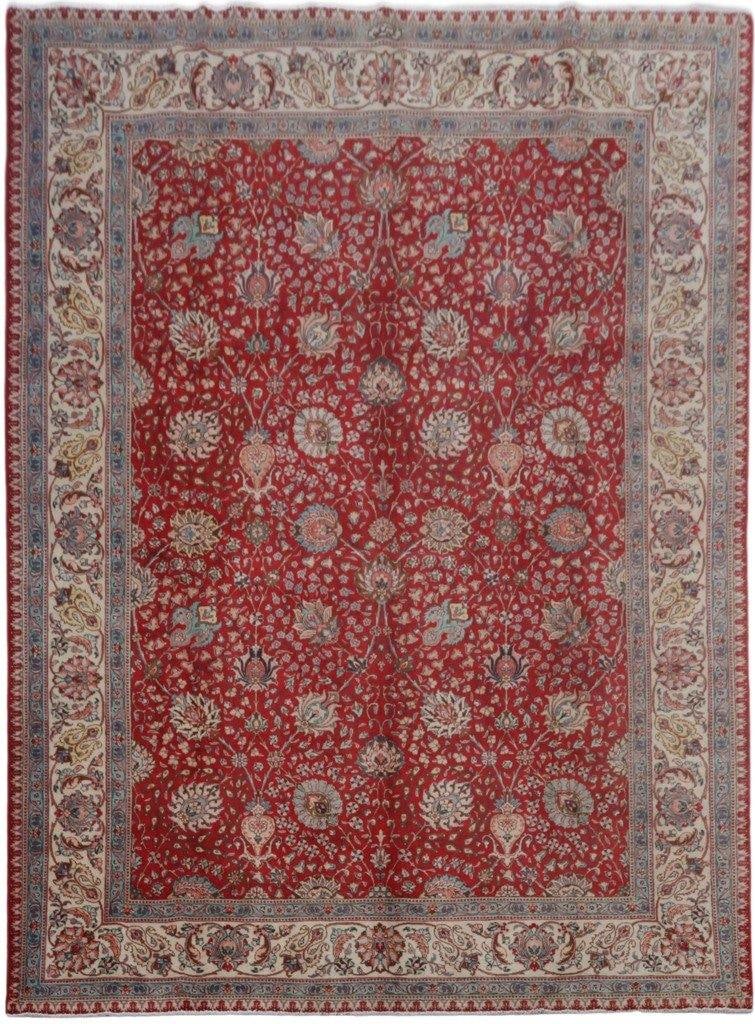 Red Handmade Persian Tabriz Rug 9.6 x 12.10 Signed Artisan Piece: Red Handmade Persian Tabriz Rug 9.6 x 12.10 Signed Artisan Piece Free continental US Shipping Introducing the exquisite 9.6 x 12.10 Red Handmade Persian Signed Tabriz Rug, a stunning blend of artistry